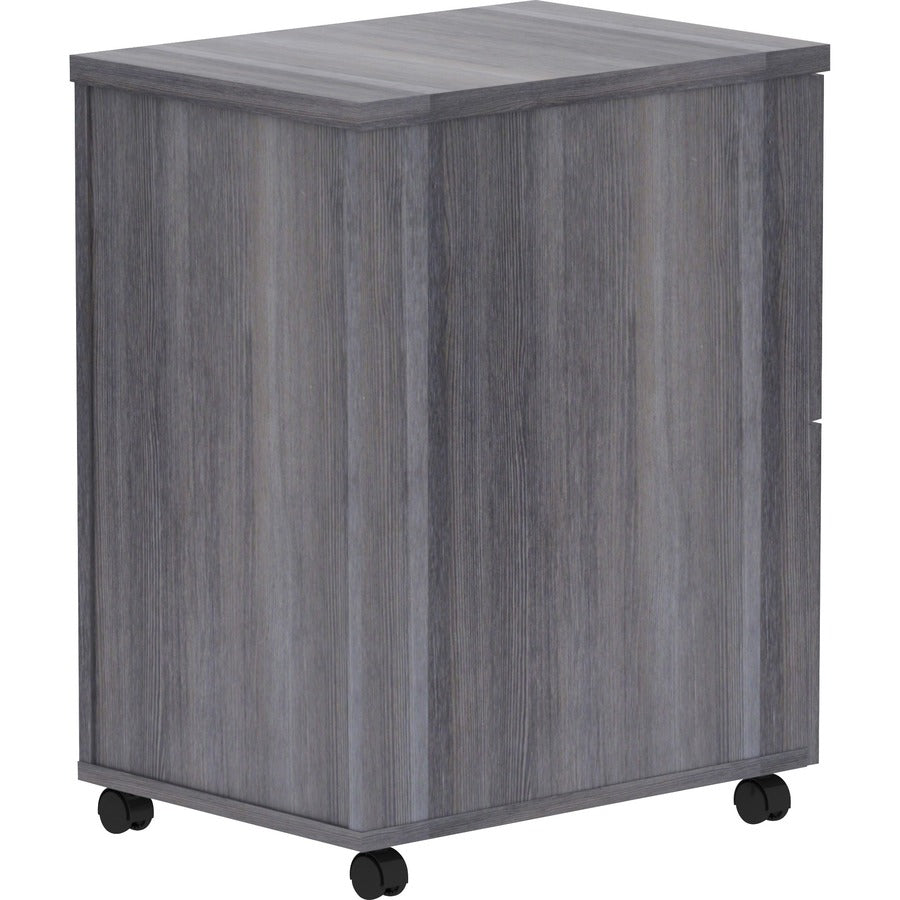 Lorell Essentials Series File/File Mobile File Cabinet - 16" x 22"28.3" - 2 x File Drawer(s) - Finish: Weathered Charcoal, Laminate