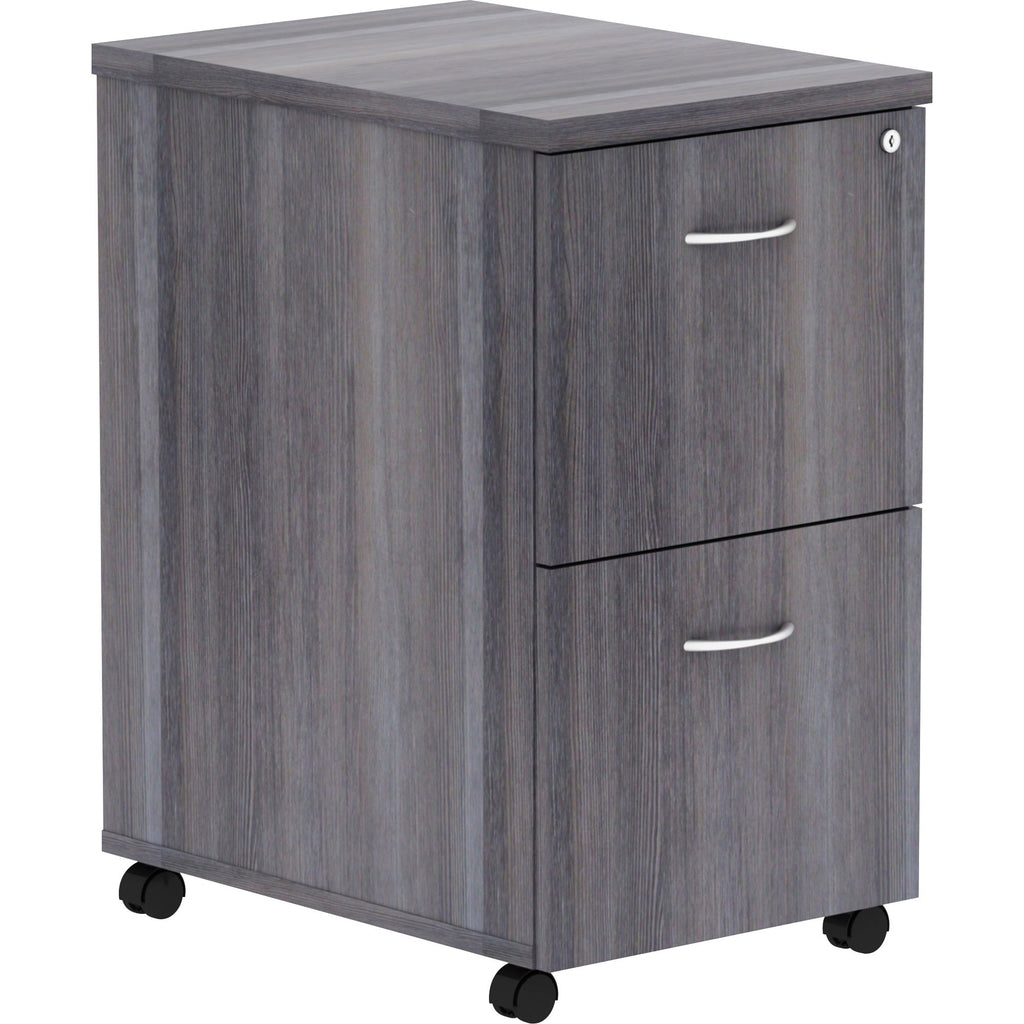 Lorell Essentials Series File/File Mobile File Cabinet - 16" x 22"28.3" - 2 x File Drawer(s) - Finish: Weathered Charcoal, Laminate
