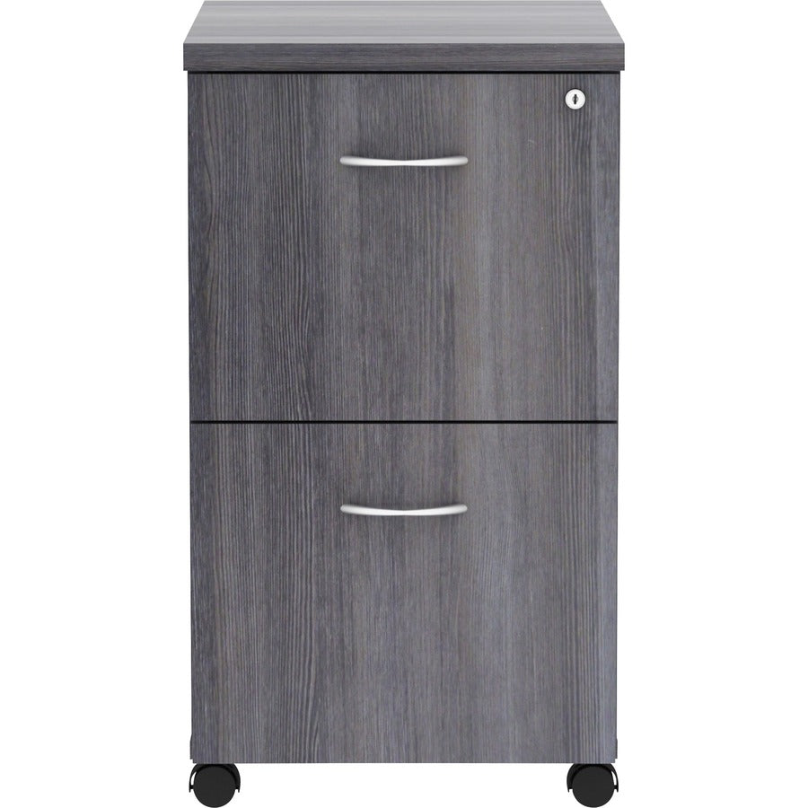 Lorell Essentials Series File/File Mobile File Cabinet - 16" x 22"28.3" - 2 x File Drawer(s) - Finish: Weathered Charcoal, Laminate