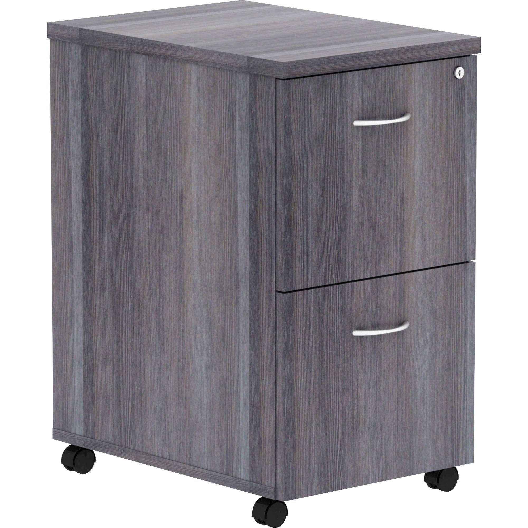lorell-essentials-series-file-file-mobile-file-cabinet-16-x-22283-2-x-file-drawers-finish-weathered-charcoal-laminate_llr69561 - 1