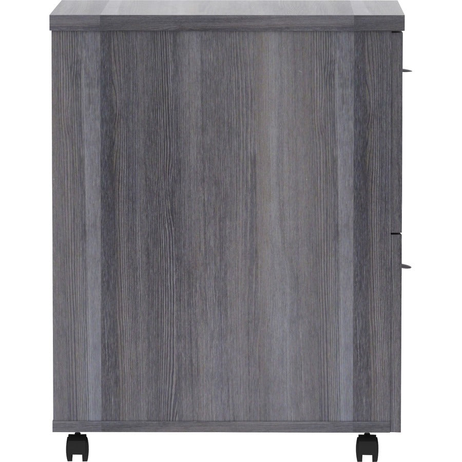 Lorell Essentials Series File/File Mobile File Cabinet - 16" x 22"28.3" - 2 x File Drawer(s) - Finish: Weathered Charcoal, Laminate