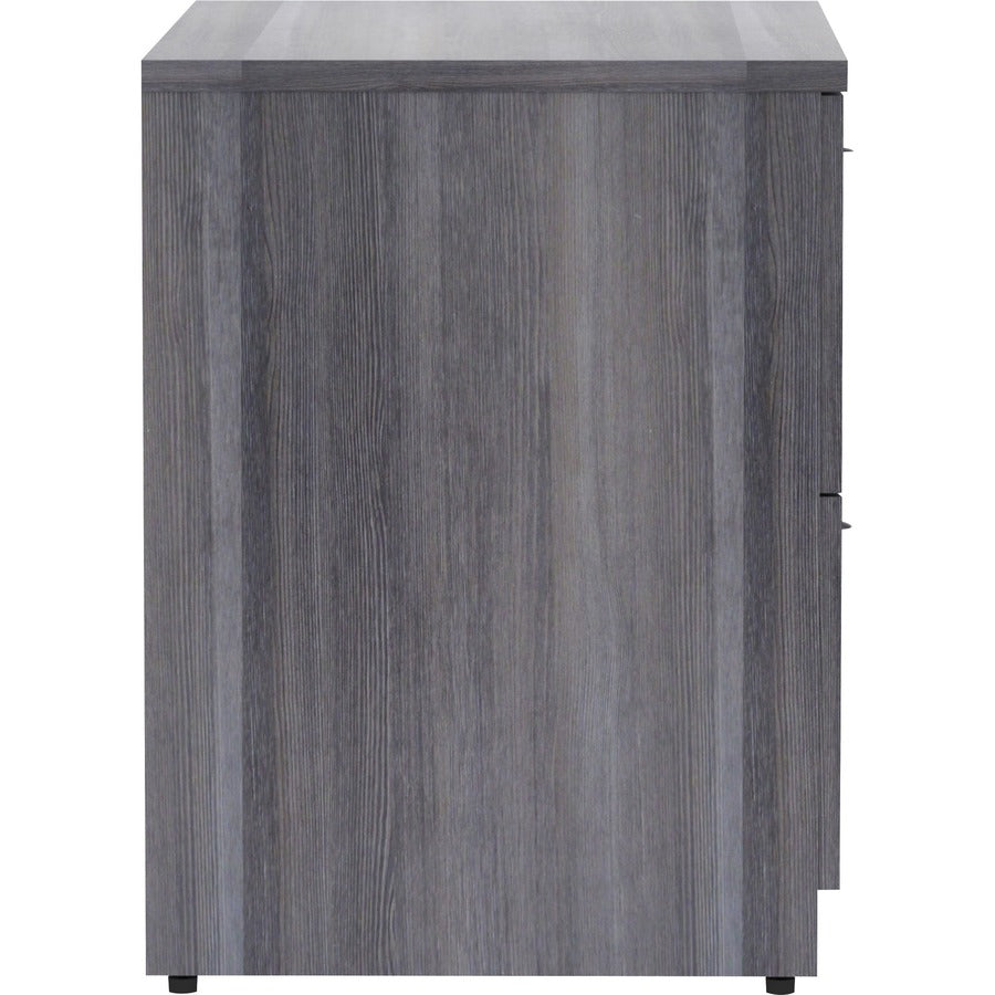 Lorell Essentials Series Lateral File - 35" x 22"29.5" , 1" Top - 2 x File Drawer(s) - Finish: Weathered Charcoal, Laminate
