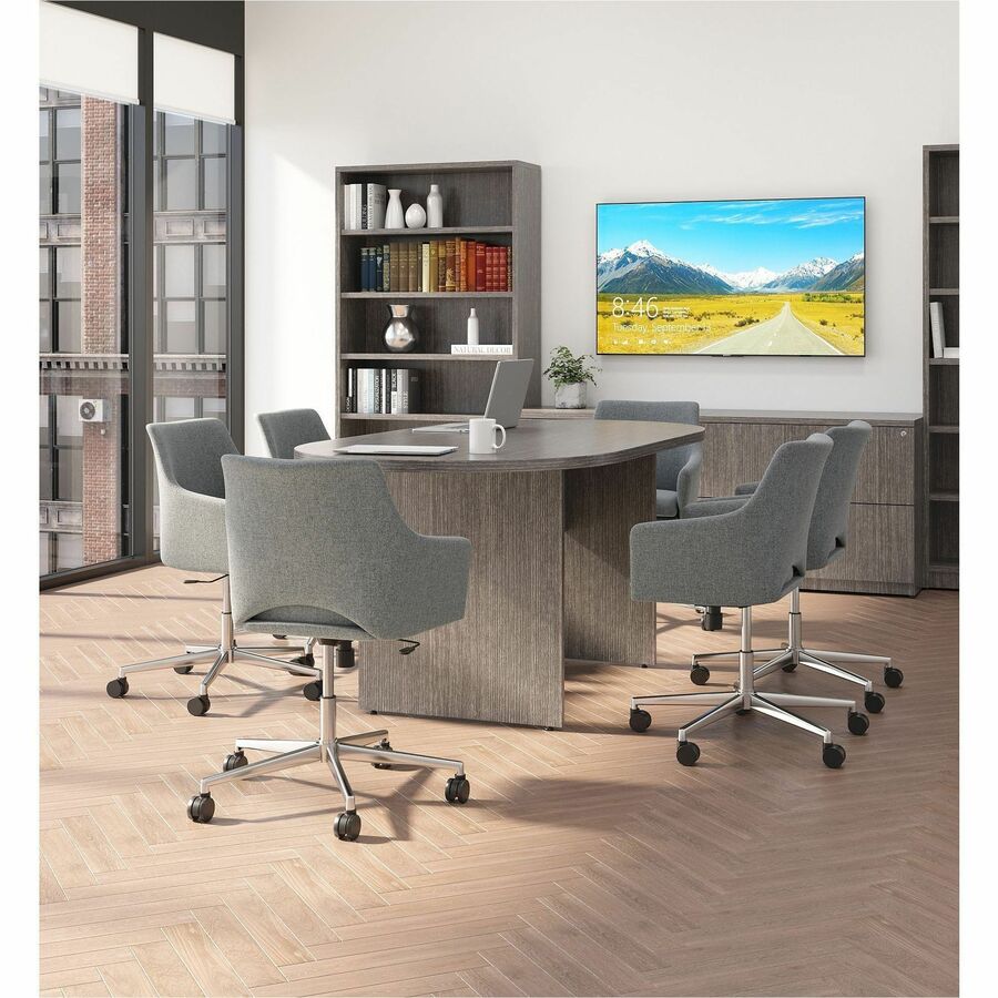 Lorell Essentials Series Lateral File - 35" x 22"29.5" , 1" Top - 2 x File Drawer(s) - Finish: Weathered Charcoal, Laminate