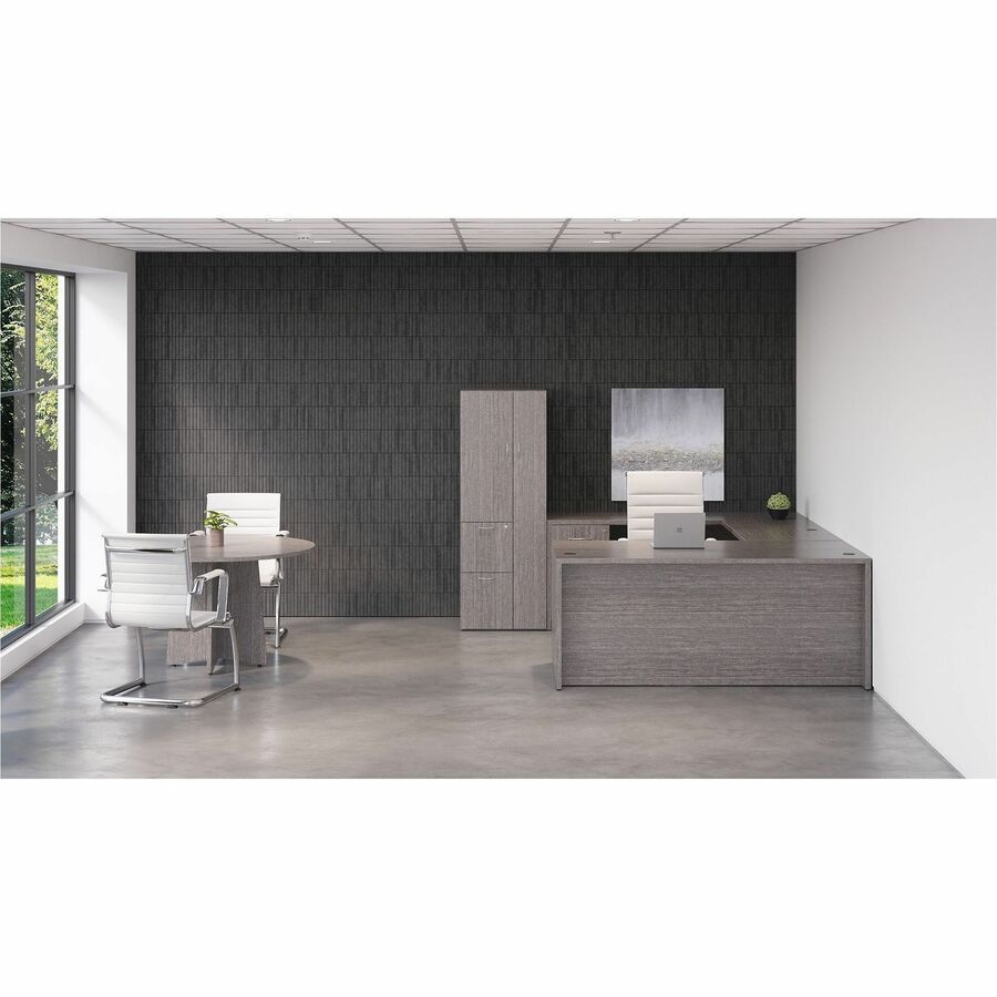 Lorell Essentials Series Lateral File - 35" x 22"29.5" , 1" Top - 2 x File Drawer(s) - Finish: Weathered Charcoal, Laminate