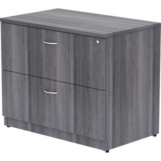 Lorell Essentials Series Lateral File - 35" x 22"29.5" , 1" Top - 2 x File Drawer(s) - Finish: Weathered Charcoal, Laminate