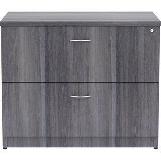 Lorell Essentials Series Lateral File - 35" x 22"29.5" , 1" Top - 2 x File Drawer(s) - Finish: Weathered Charcoal, Laminate