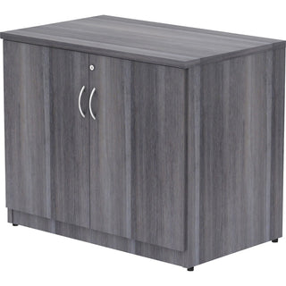 Lorell Essentials Series 2-Door Storage Cabinet - 36" x 22.5" x 29.5" - 2 Door(s) - Finish: Weathered Charcoal, Laminate