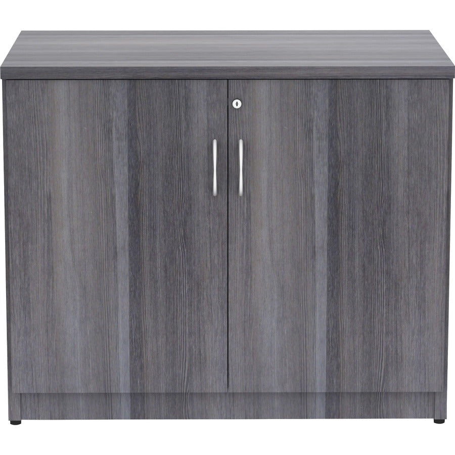 Lorell Essentials Series 2-Door Storage Cabinet - 36" x 22.5" x 29.5" - 2 Door(s) - Finish: Weathered Charcoal, Laminate