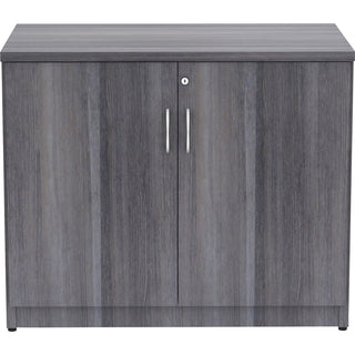 Lorell Essentials Series 2-Door Storage Cabinet - 36" x 22.5" x 29.5" - 2 Door(s) - Finish: Weathered Charcoal, Laminate