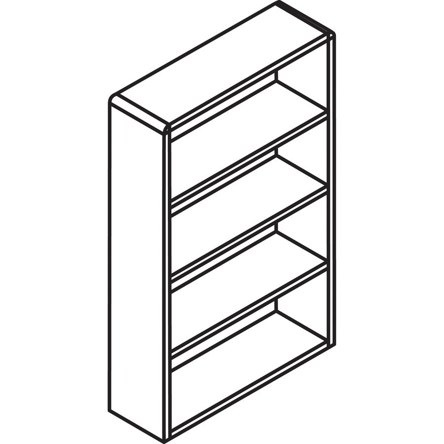 Lorell Laminate Bookcase - 4 Shelf(ves) - 48" Height x 36" Width x 12" Depth - Thermally Fused Laminate - 1 Each - 6