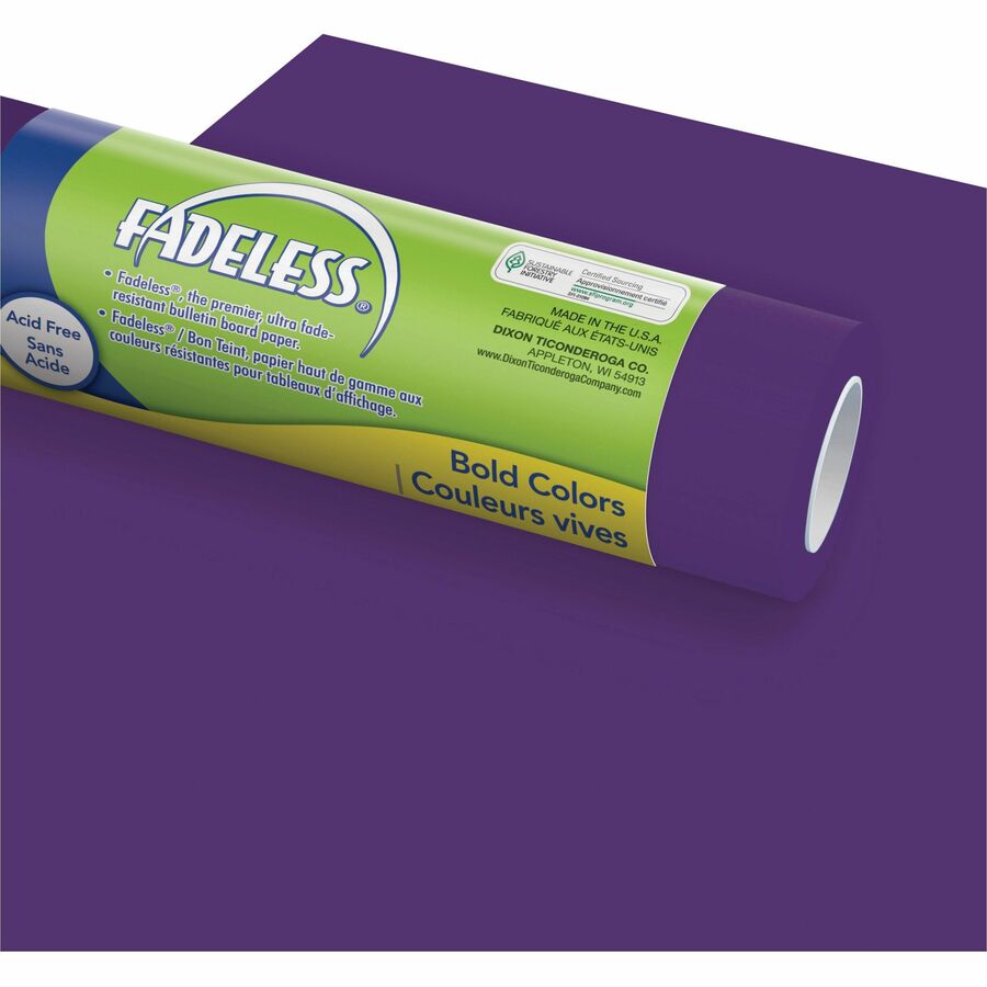 fadeless-bright-colors-bulletin-art-paper-fun-and-learning-table-skirting-display-decoration-art-project-craft-project-bulletin-board-325height-x-48width-x-12-ftlength-4-carton-lime-deep-purple-magenta-azure_pac57533 - 5