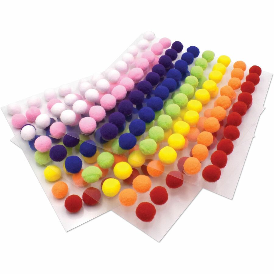 creativity-street-peel-n-stick-pom-pons-project-1175height-x-150width-x-925length-240-pack-white-pink-purple-blue-yellow-orange-green-red-plush_pacac813001 - 4