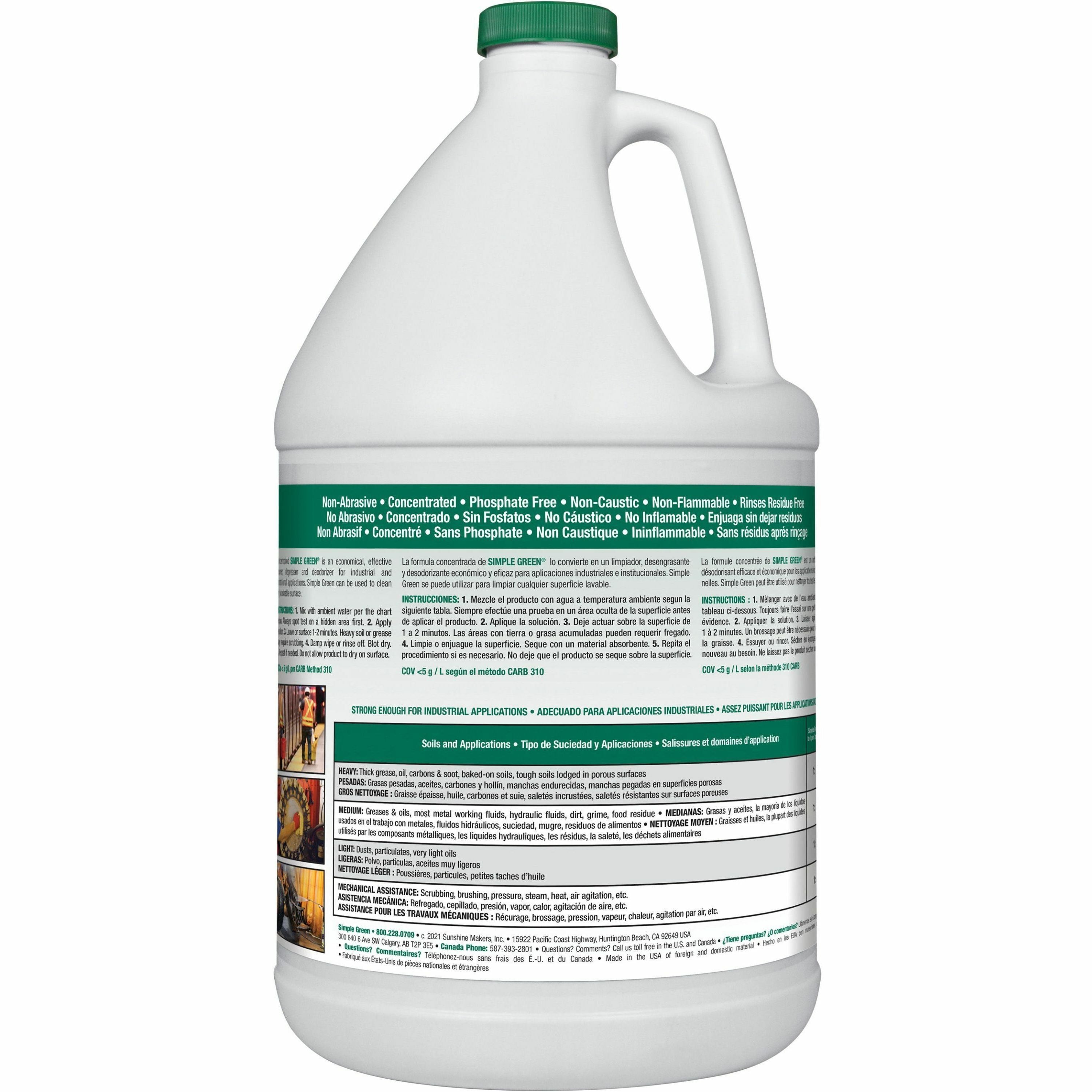 simple-green-industrial-cleaner-degreaser-concentrate-128-fl-oz-4-quart-original-scent-168-pallet-non-toxic-non-abrasive-non-corrosive-residue-free-non-flammable-white_smp13005pl - 2