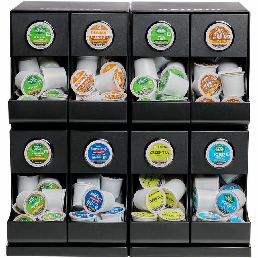 Premium K-Cup Pod Storage Rack 8-Sleeve, 16 x 21 x 18, Black