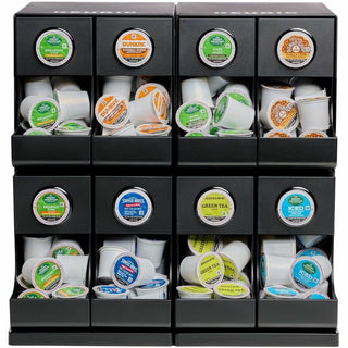 Premium K-Cup Pod Storage Rack 8-Sleeve, 16 x 21 x 18, Black