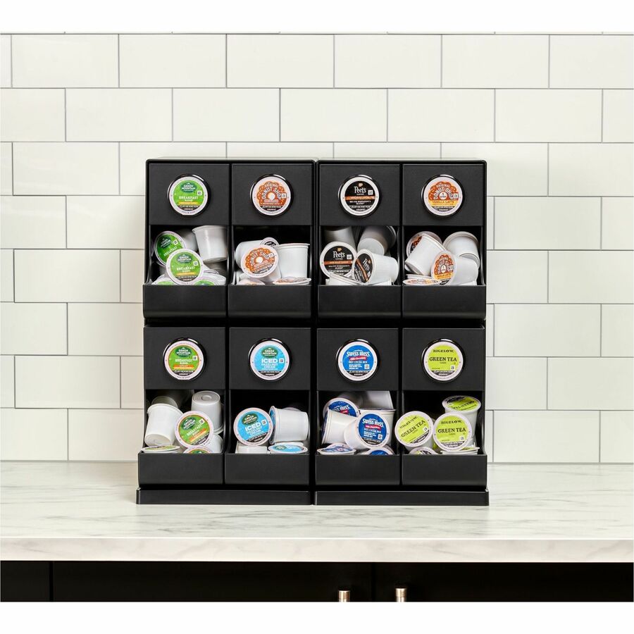 Premium K-Cup Pod Storage Rack 8-Sleeve, 16 x 21 x 18, Black