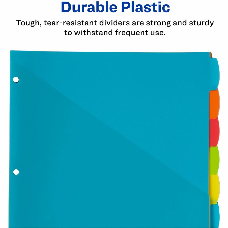 Avery Write & Erase 8-Tab Plastic Dividers, Pockets, Brights (16103) - Multicolor - Plastic - 2
