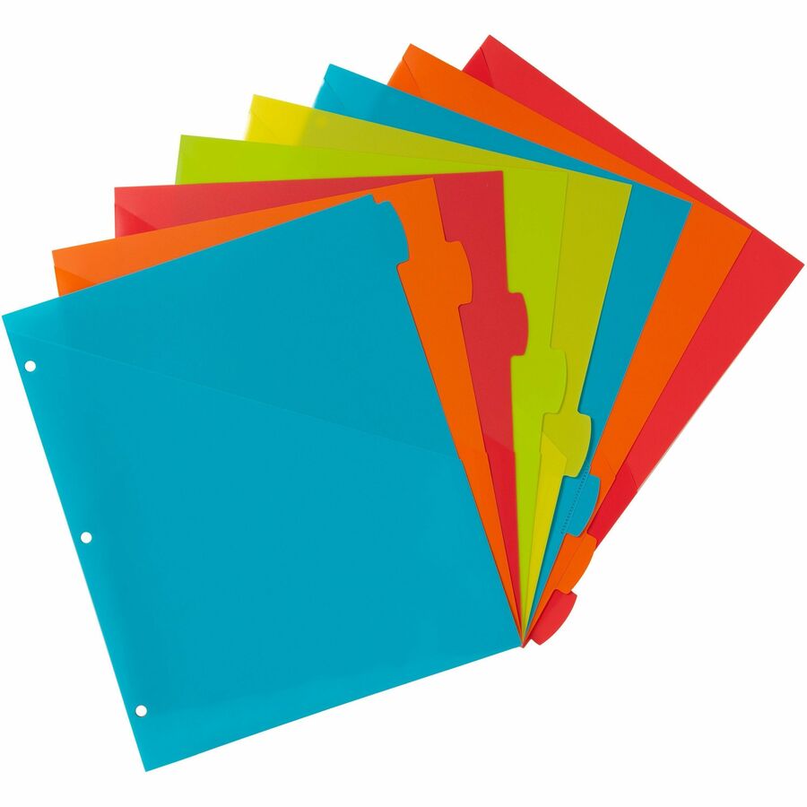 Avery Write & Erase 8-Tab Plastic Dividers, Pockets, Brights (16103) - Multicolor - Plastic - 2