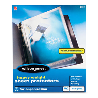 Heavyweight Top-Loading Sheet Protectors, Nonglare Finish, Letter, 50/Box - 