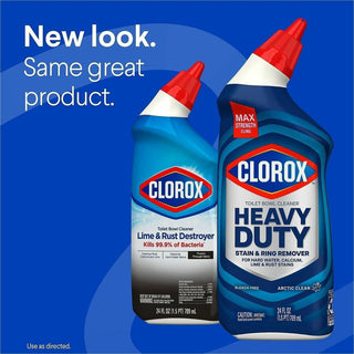 Clorox Toilet Bowl Cleaner Lime & Rust Destroyer - 24 fl oz (0.8 quart)Bottle - 360 / Bundle - Deodorize, Bleach-free - Clear