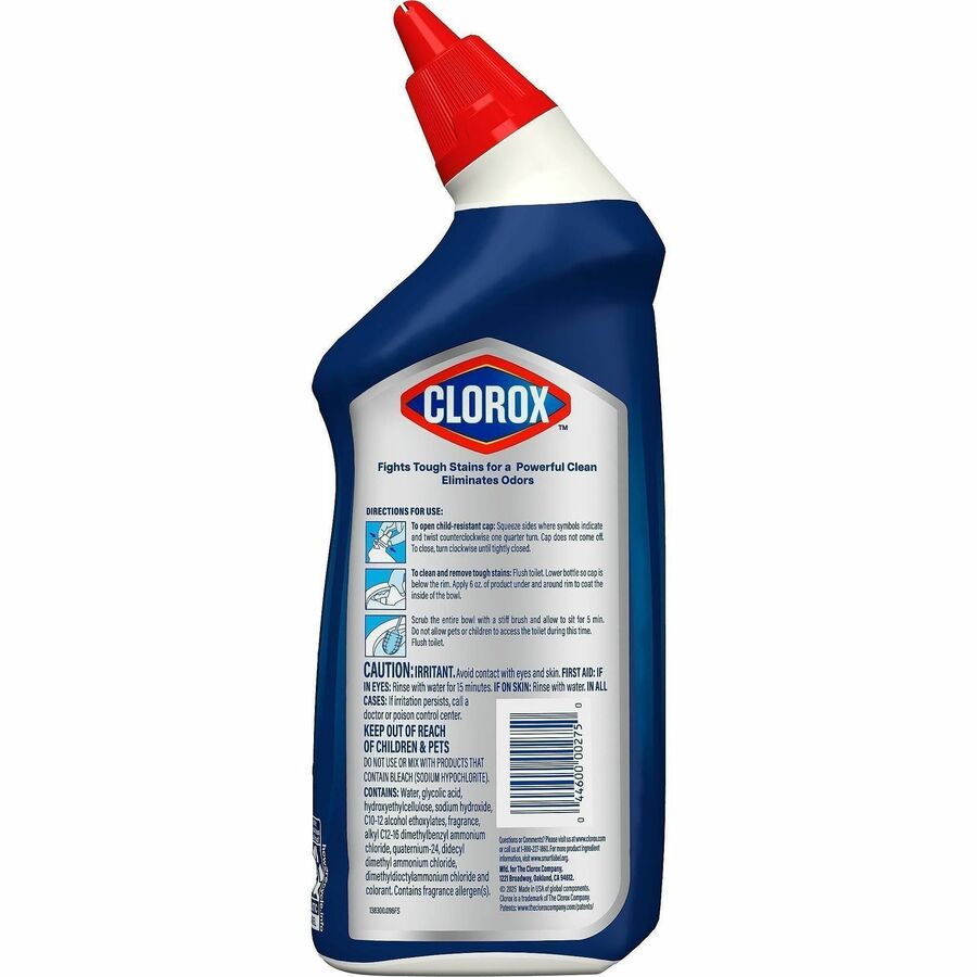 Clorox Toilet Bowl Cleaner Lime & Rust Destroyer - 24 fl oz (0.8 quart)Bottle - 360 / Bundle - Deodorize, Bleach-free - Clear
