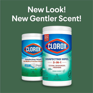 Clorox Disinfecting Wipes, Bleach-Free Cleaning Wipes - For Multipurpose - Fresh Scent - 75 / Canister - 240 / Bundle - Bleach-free, Pre-moistened, Phosphorous-free, Easy Tear, Easy to Use, Antibacterial - White