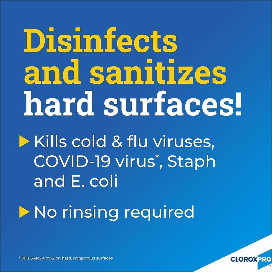 CloroxPro Anywhere Daily Disinfectant and Sanitizer - 32 fl oz (1 quart) - 432 / Pallet - Fume-free, Residue-free, Antibacterial - Clear