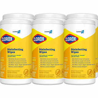 CloroxPro Disinfecting Wipes - Ready-To-Use - Lemon Fresh Scent - 75 / Canister - 480 / Pallet - Bleach-free, Pre-moistened, Phosphorous-free, Easy Tear, Easy to Use, Antibacterial - Yellow