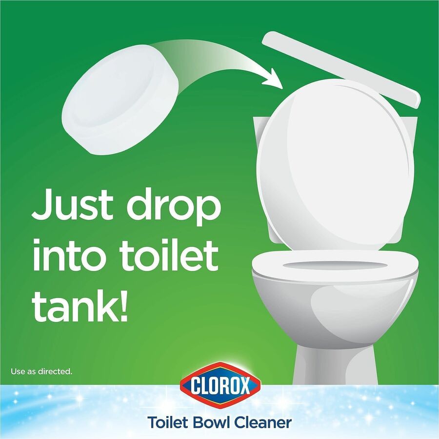 Clorox Ultra Clean Toilet Tablets Bleach - 3.50 oz (0.22 lb) - 2 / Pack - 420 / Bundle - Deodorize, Easy to Use - White
