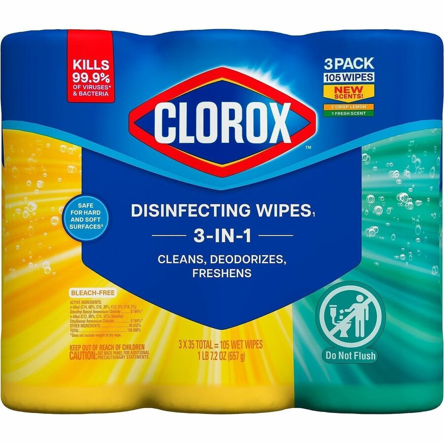 Clorox Disinfecting Cleaning Wipes Value Pack - Ready-To-Use - 35 / Canister - 675 / Pallet - Easy to Use - White