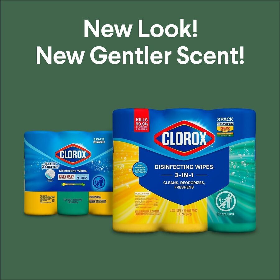 Clorox Disinfecting Cleaning Wipes Value Pack - Ready-To-Use - 35 / Canister - 675 / Pallet - Easy to Use - White
