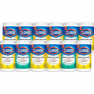 Clorox Disinfecting Bleach Free Cleaning Wipes Value Pack - Ready-To-Use - 75 / Canister - 480 / Pallet - Easy to Use, Antibacterial - White