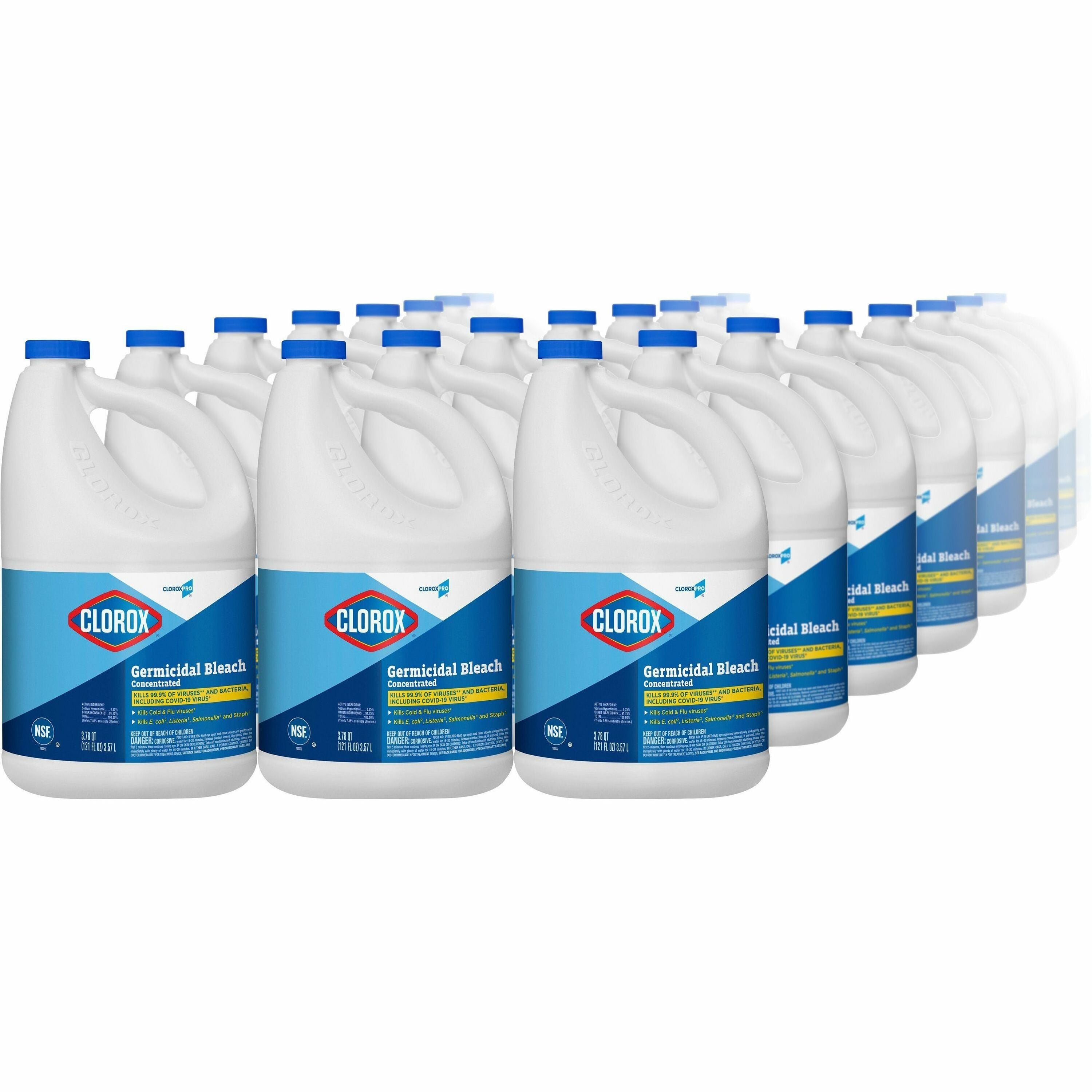 CloroxPro Germicidal Bleach - Concentrate - 121 fl oz (3.8 quart) - 84 / Bundle - Disinfectant, Deodorize - Clear - 1