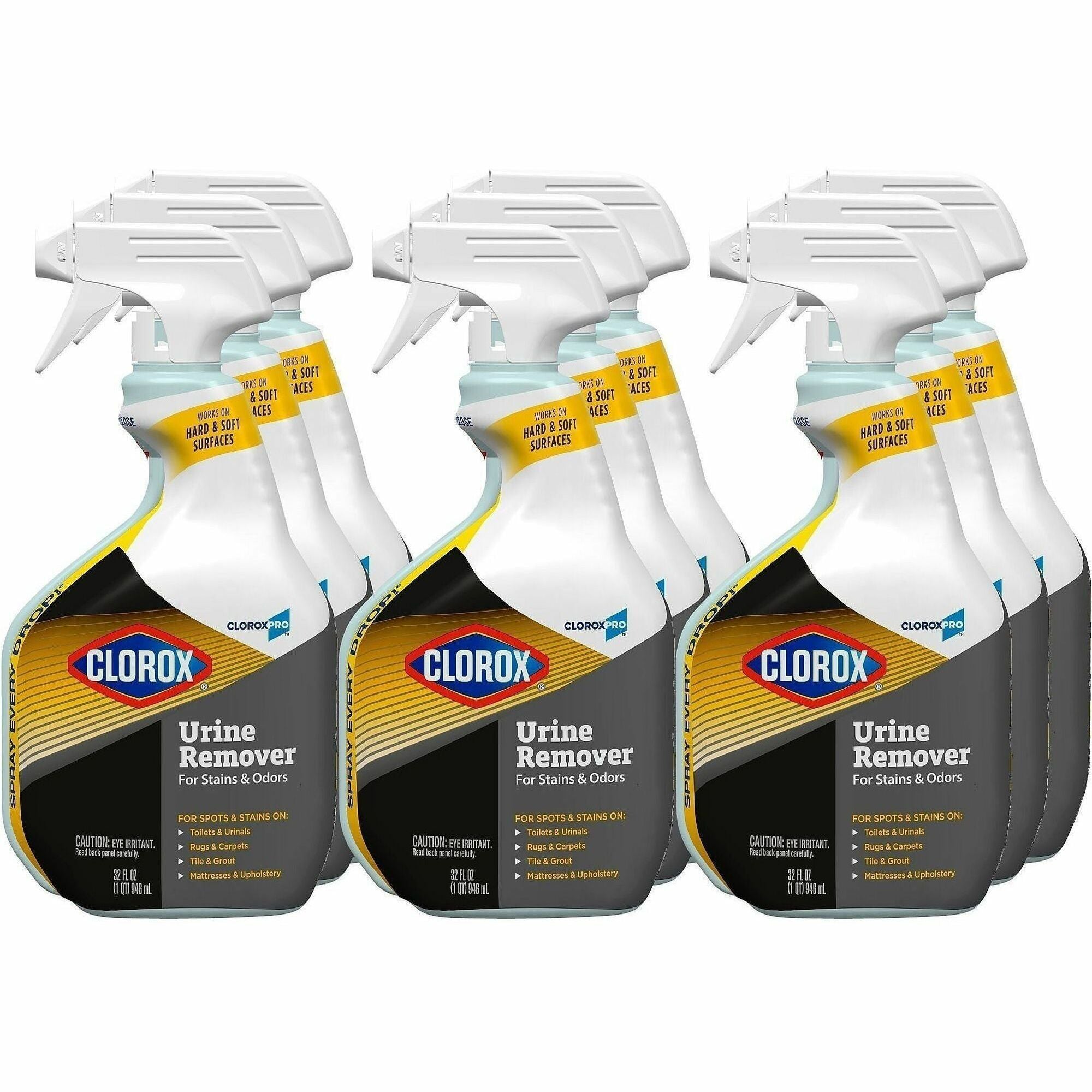 CloroxPro Urine Remover for Stains and Odors Spray - 32 fl oz (1 quart) - 432 / Pallet - Bleach-free - White
