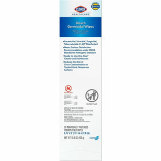 Clorox Healthcare Bleach Germicidal Wipes - Ready-To-Use - 50 / Packet - 6 / Carton - Anti-corrosive - White