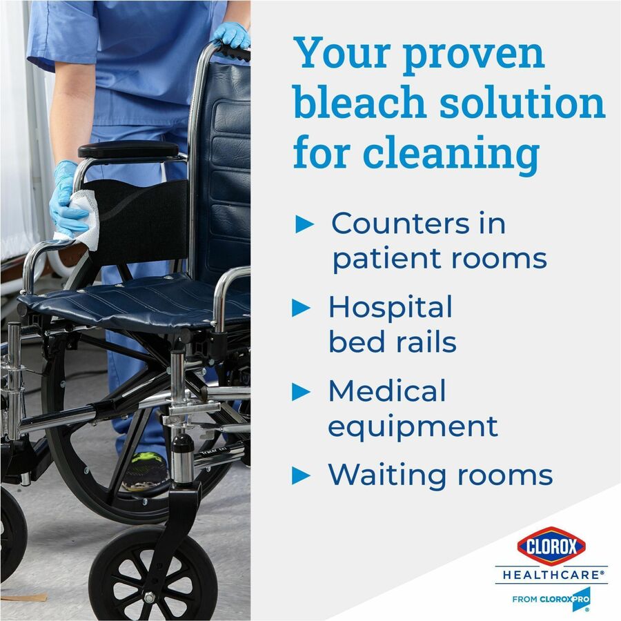 Clorox Healthcare Bleach Germicidal Wipes - Ready-To-Use - 50 / Packet - 6 / Carton - Anti-corrosive - White