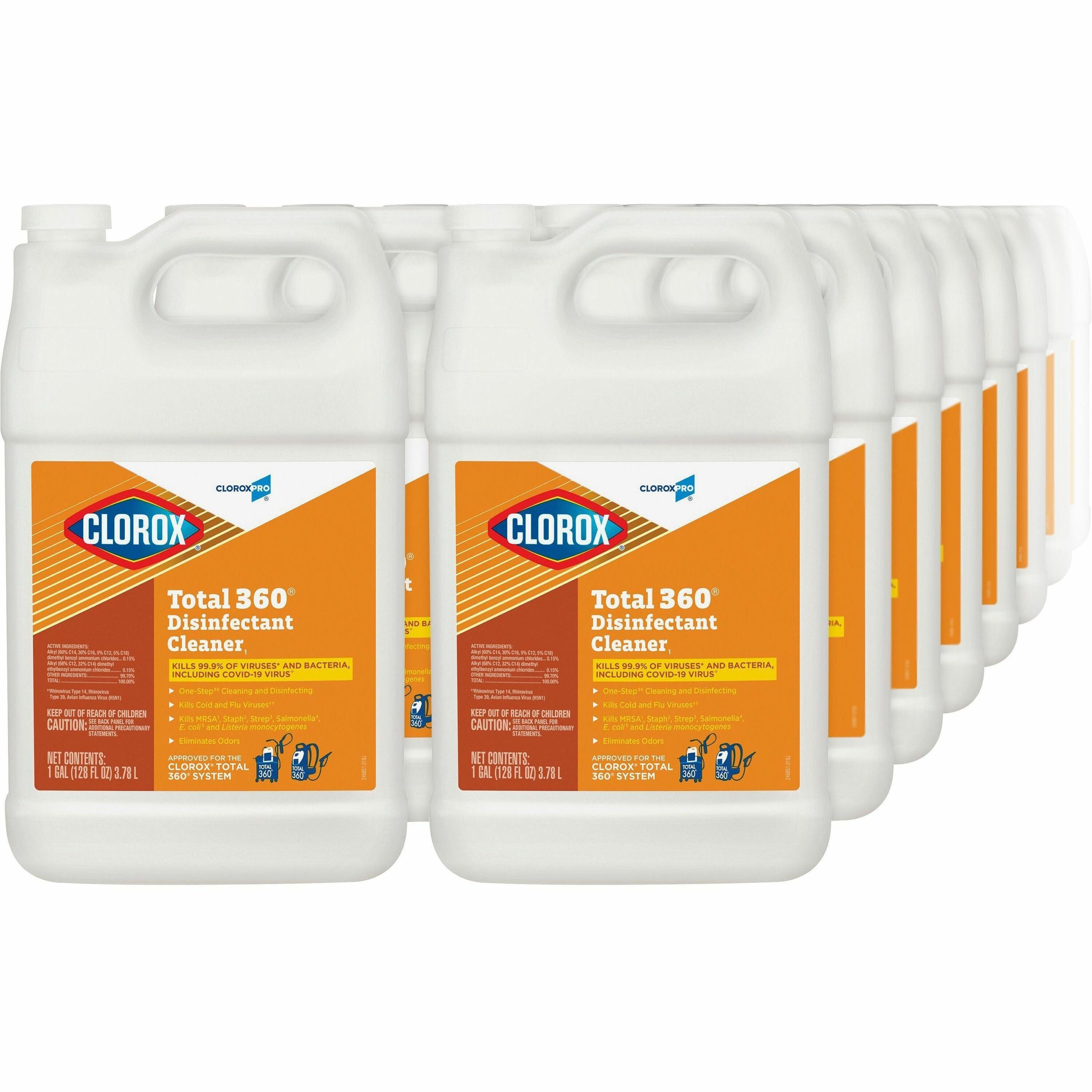 CloroxPro Total 360 Disinfectant Cleaner - 128 fl oz (4 quart) - 72 / Bundle - Translucent - 1
