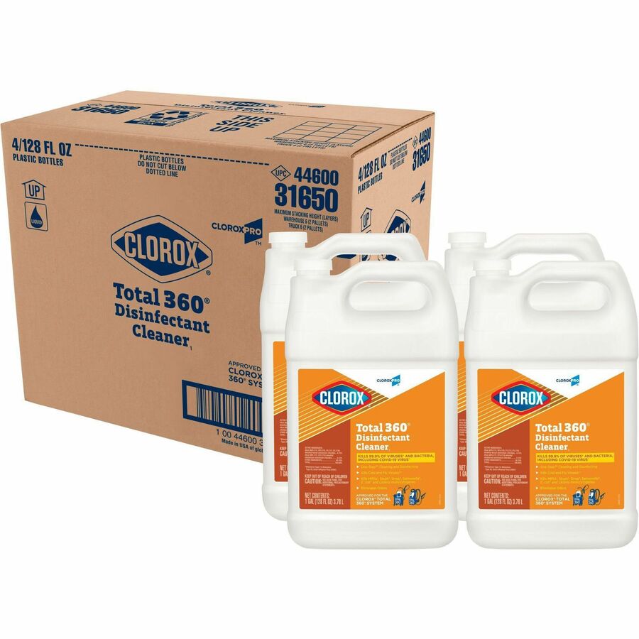 CloroxPro Total 360 Disinfectant Cleaner - 128 fl oz (4 quart) - 4 / Carton - Translucent