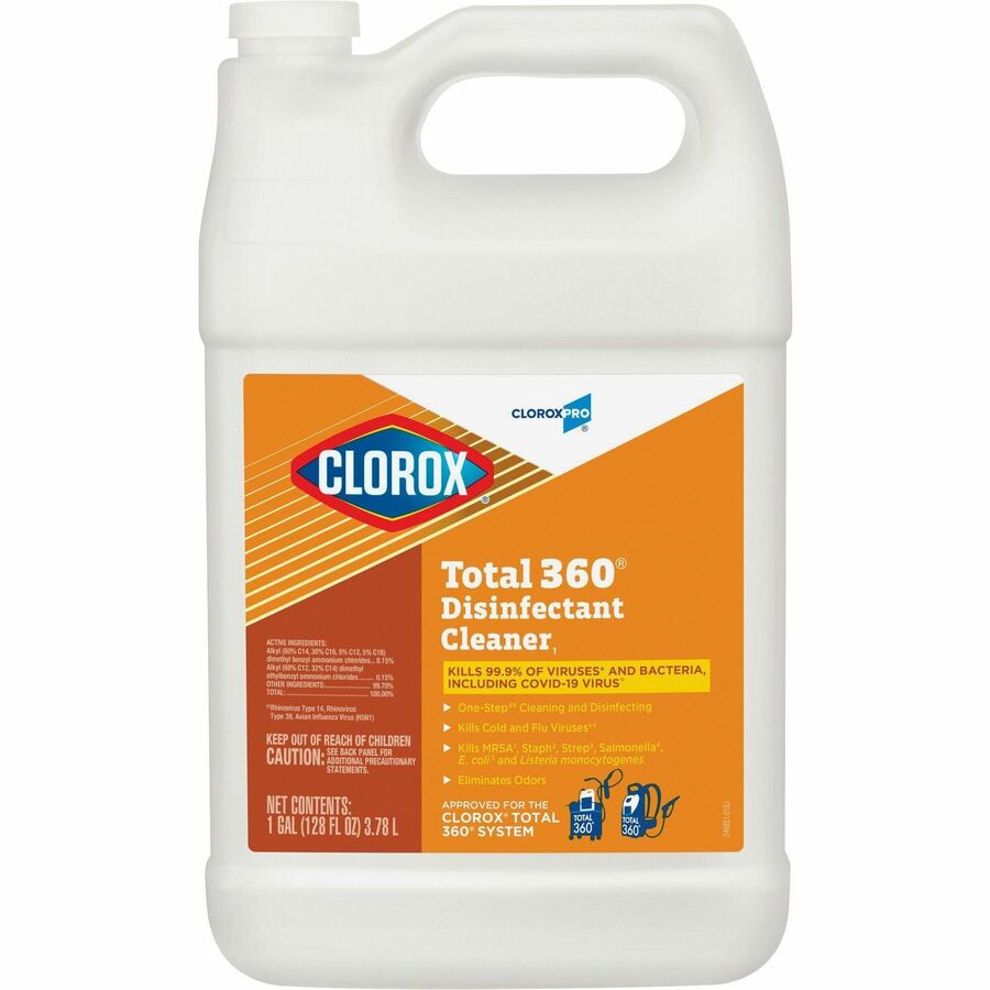 CloroxPro Total 360 Disinfectant Cleaner - 128 fl oz (4 quart) - 4 / Carton - Translucent