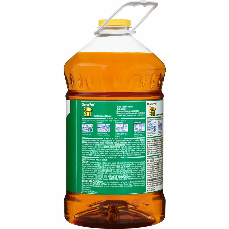 CloroxPro Pine-Sol Multi-Surface Cleaner - 144 fl oz (4.5 quart) - Pine Scent - 126 / Pallet - Residue-free, Deodorize, Disinfectant, Antibacterial - Clear