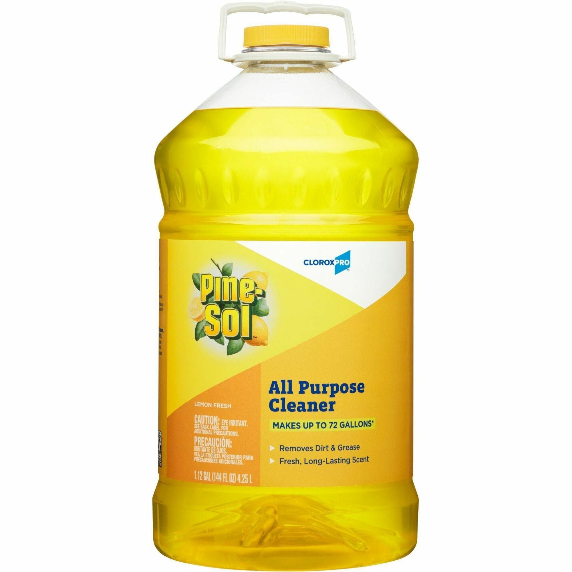 CloroxPro Pine-Sol All Purpose Cleaner - Concentrate - 144 fl oz (4.5 quart) - Lemon Fresh Scent - 126 / Pallet - Deodorize, Residue-free, Antibacterial - Clear, Pale Yellow - 1