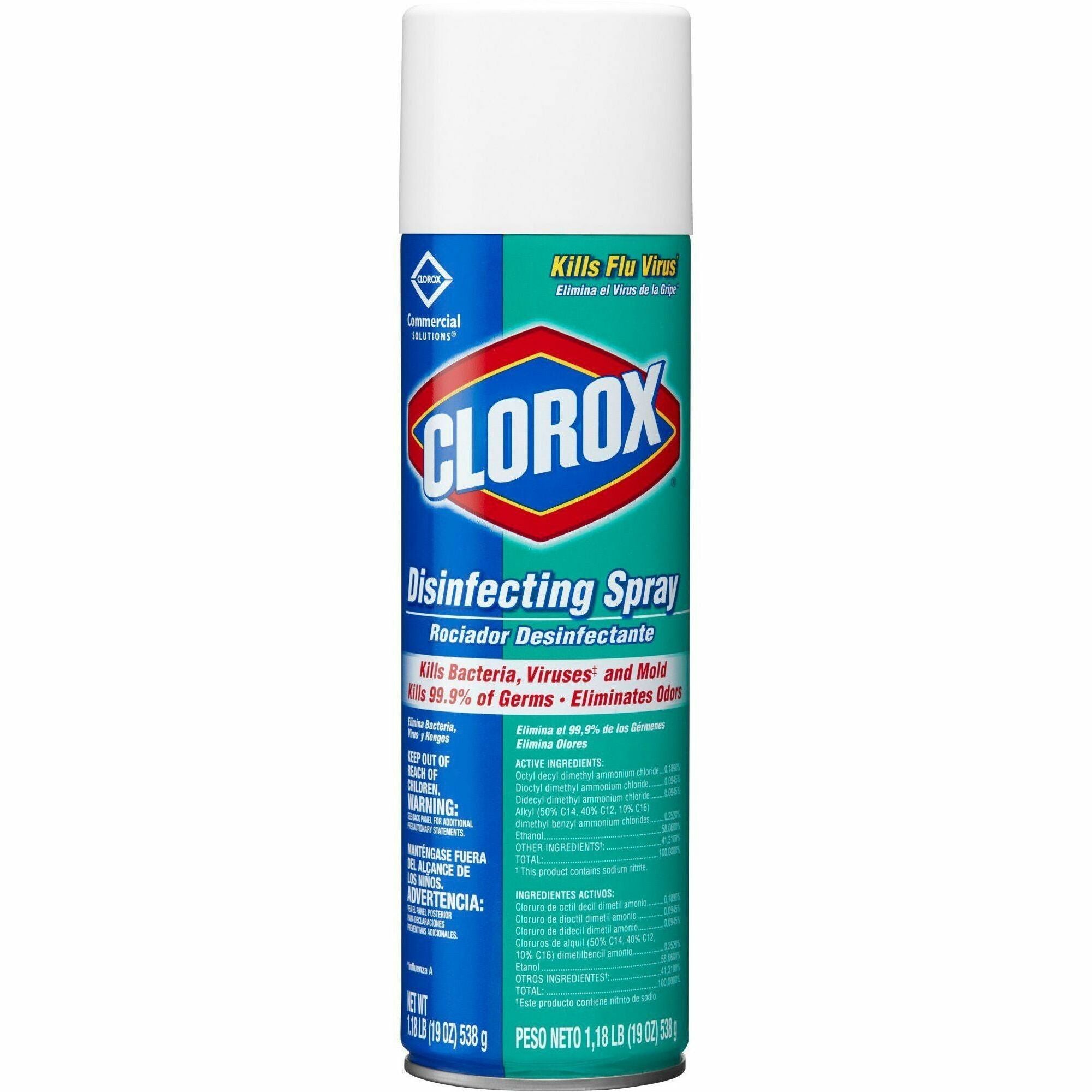 Clorox Commercial Solutions Disinfecting Aerosol Spray - 19 fl oz (0.6 quart) - Fresh Scent - 432 / Bundle - Deodorize, Bleach-free, Antibacterial, Disinfectant - 1