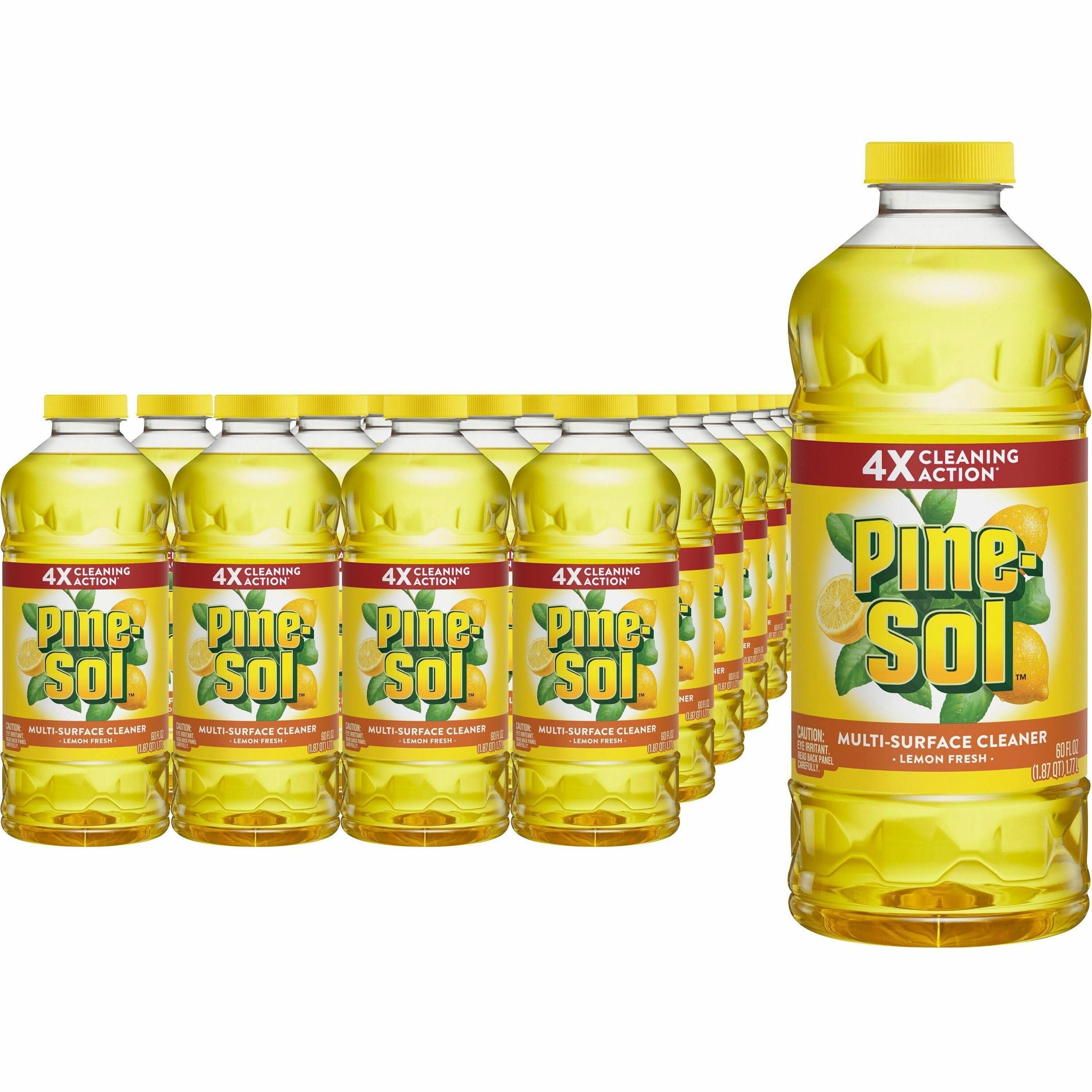 Pine-Sol All Purpose Multi-Surface Cleaner - Concentrate - 60 fl oz (1.9 quart) - Lemon Fresh Scent - 192 / Bundle - Deodorize - Yellow - 1