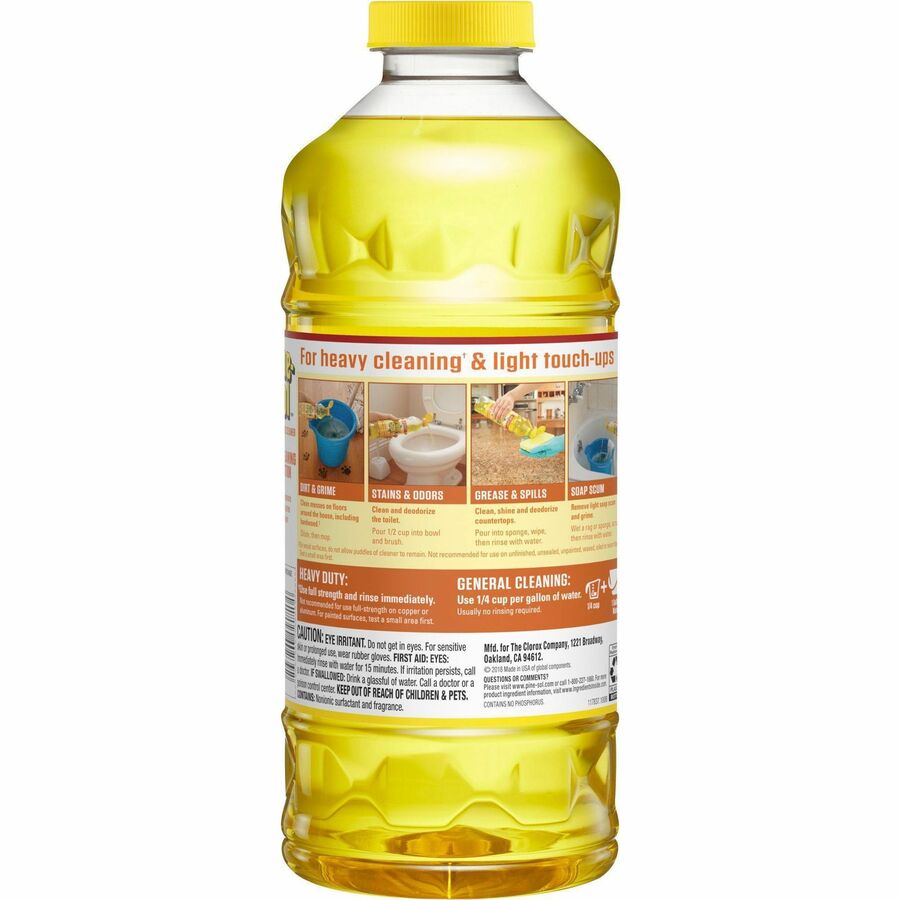 Pine-Sol All Purpose Multi-Surface Cleaner - Concentrate - 60 fl oz (1.9 quart) - Lemon Fresh Scent - 384 / Pallet - Deodorize - Yellow
