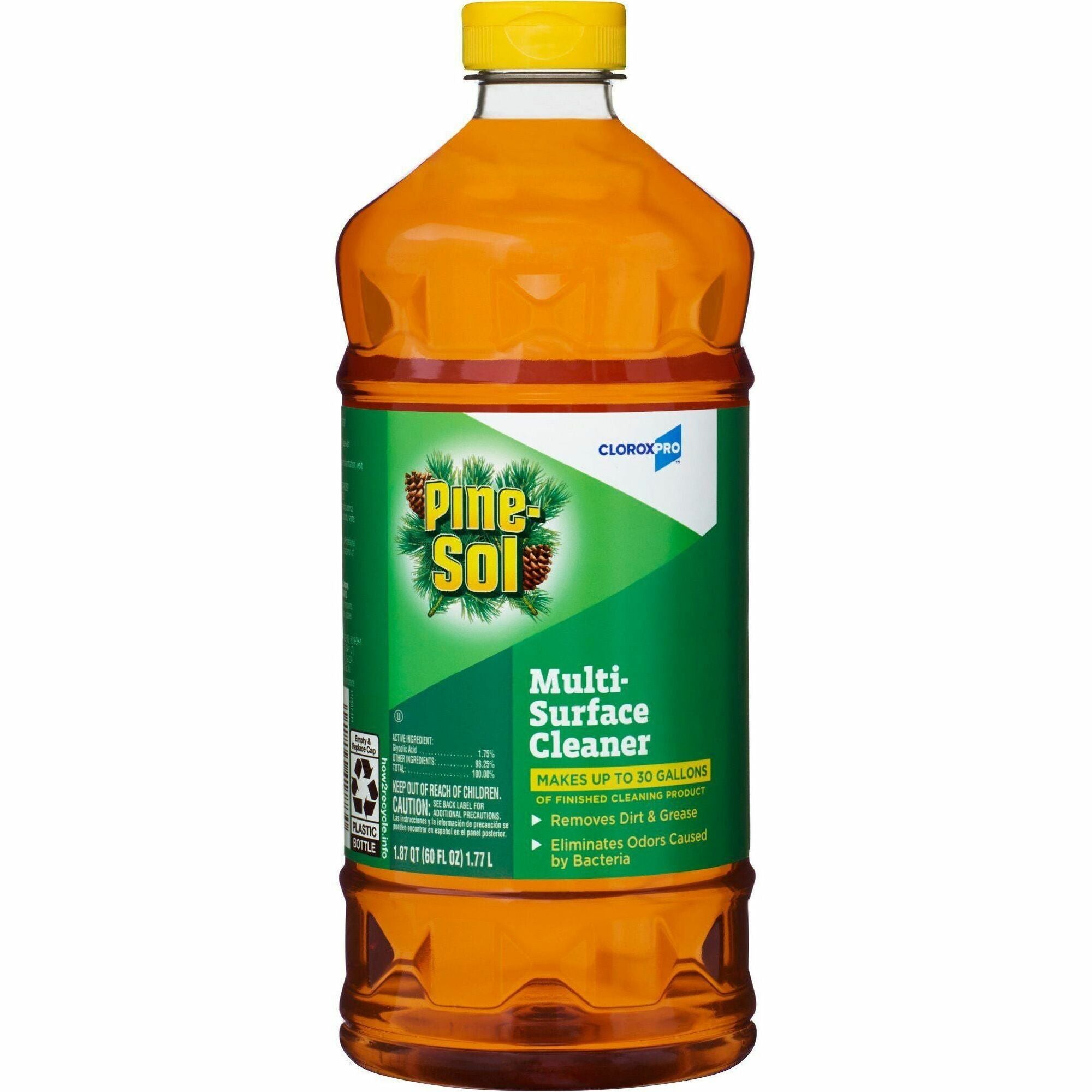 CloroxPro Pine-Sol Multi-Surface Cleaner - Concentrate - 60 fl oz (1.9 quart) - Pine Scent - 192 / Bundle - Disinfectant, Deodorize, Residue-free, Pleasant Scent, Versatile, Antibacterial - Amber