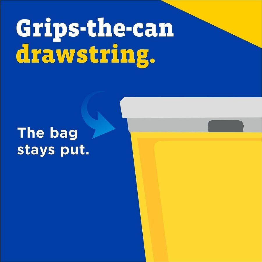 Glad ForceFlex Tall Kitchen Drawstring Trash Bags - 13 gal Capacity - 24" Width x 27" Length - 9 mil (229 Micron) Thickness - Drawstring Closure - White - Plastic - 144/Pallet - 100 Per Box - Kitchen, Office, Day Care, Restaurant, School