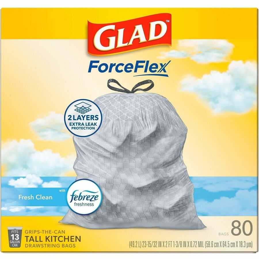 Glad ForceFlex Tall Kitchen Drawstring Trash Bags