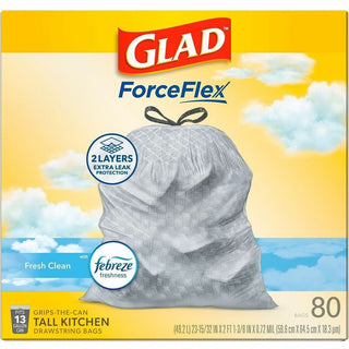 Glad ForceFlex Tall Kitchen Drawstring Trash Bags