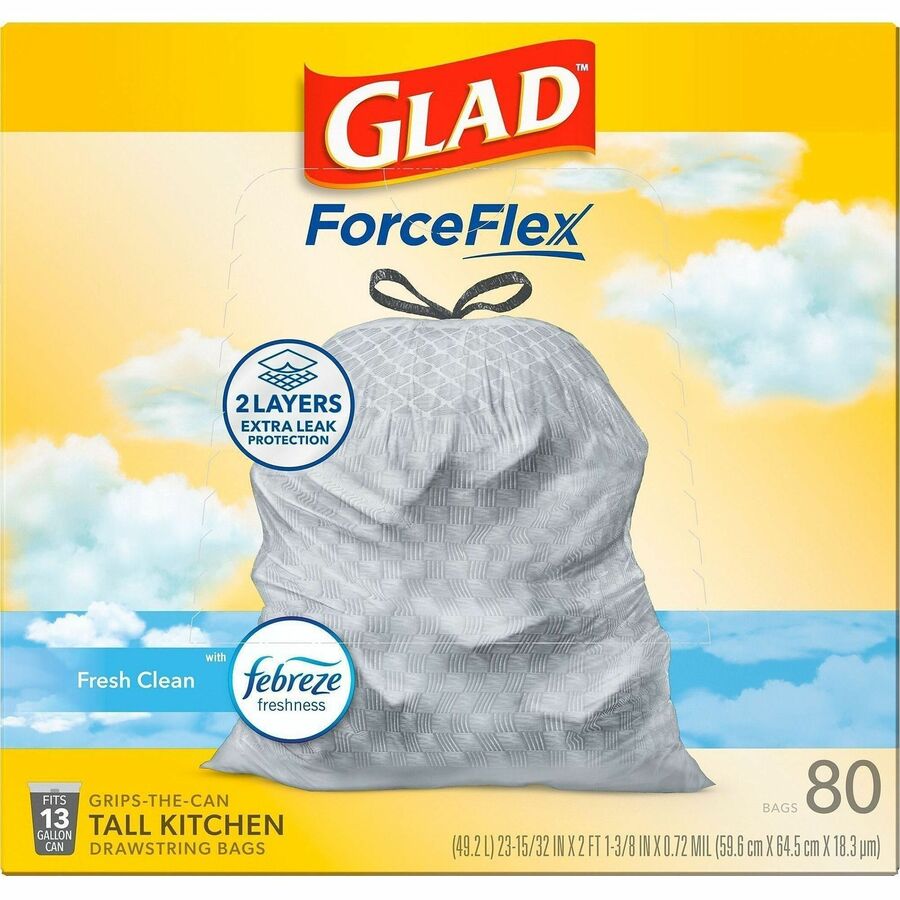 Glad ForceFlex Tall Kitchen Drawstring Trash Bags