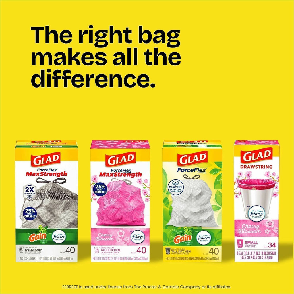 Glad ForceFlex Tall Kitchen Drawstring Trash Bags